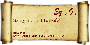 Szigriszt Ildikó névjegykártya